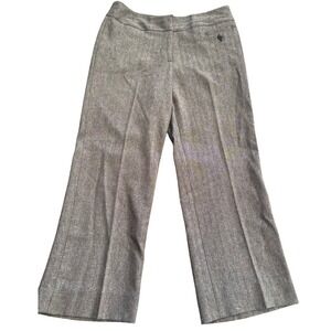 Atelier Luxe Gray Herringbone Wide Leg Dress Pants Petite 4P Professional Office